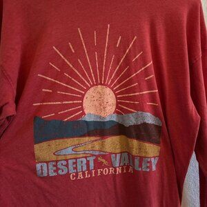 Desert Valley California Red Long Sleeve Womens Tee Shirt